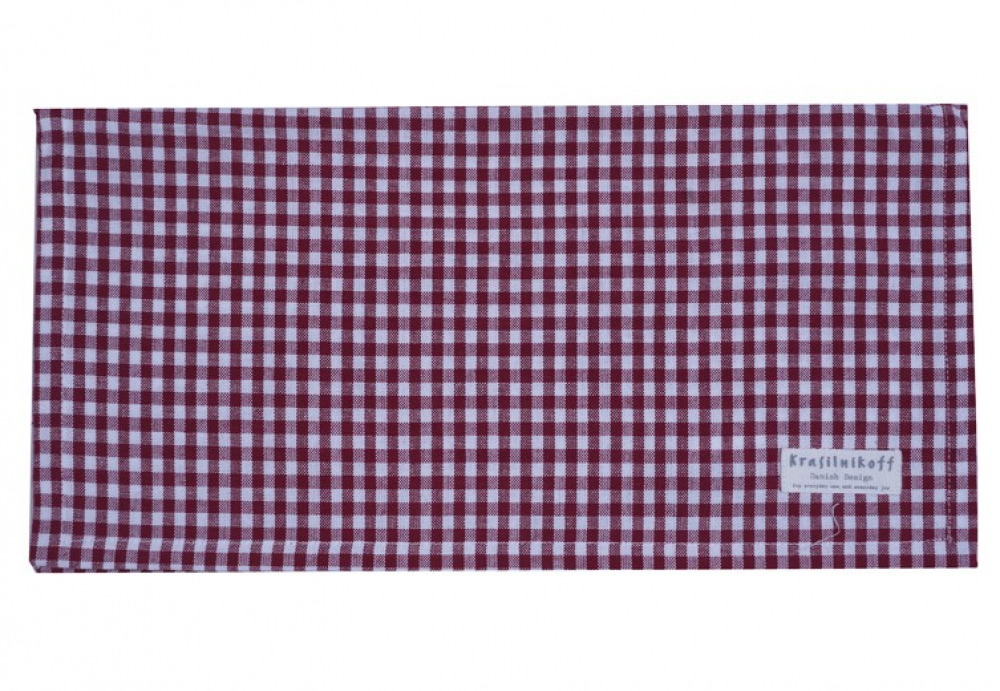 Winter Weihnachts - Servietten aus Stoff rot-weiß kariert von Krasilnikoff